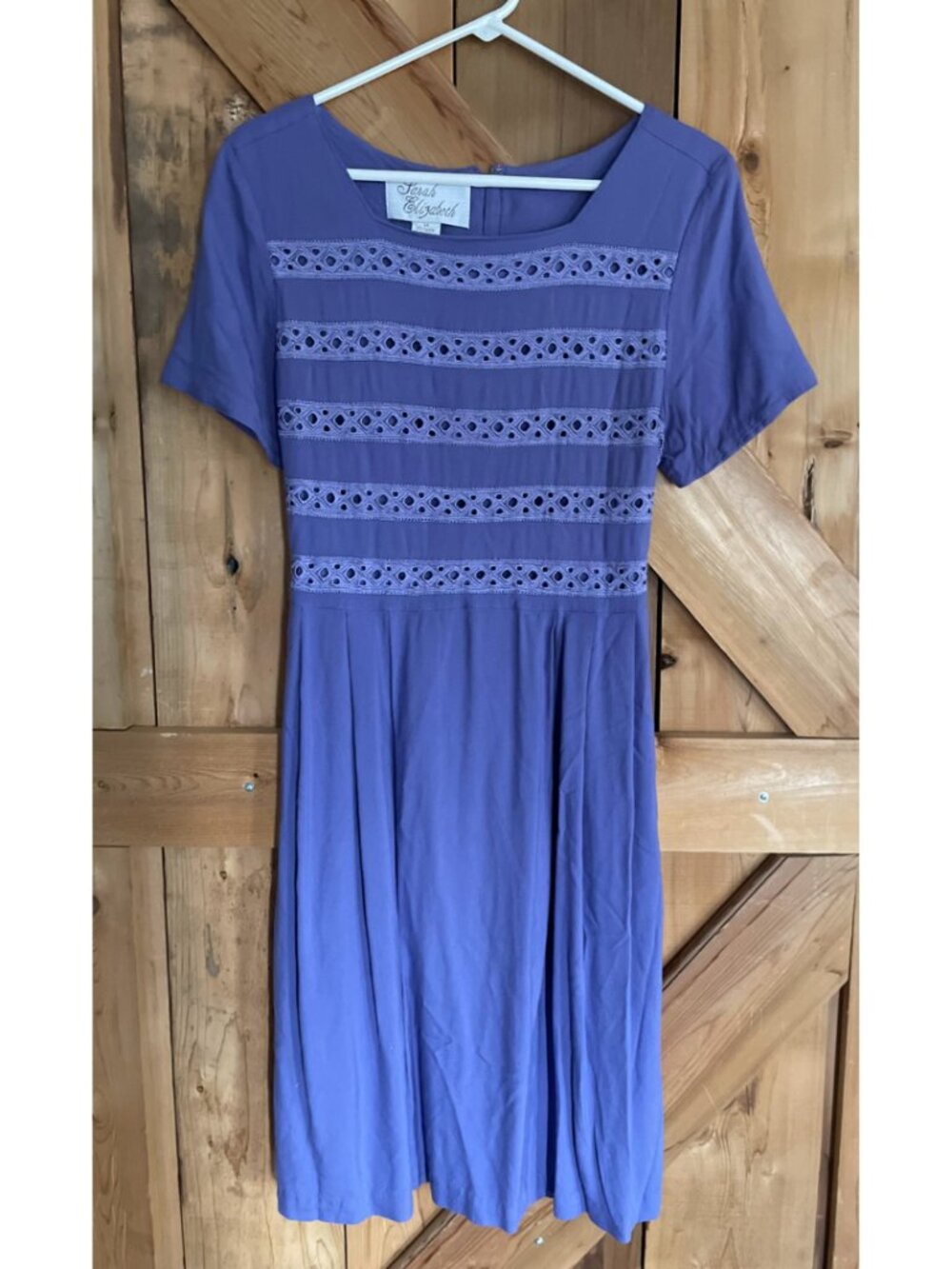 Vintage Sarah Elizabeth Purple Cottagecore Midi Dress, Size 14, Modest, 90's
